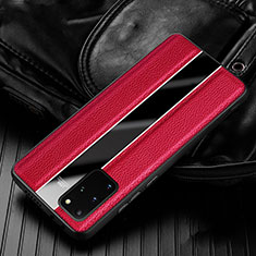 Custodia Silicone Morbida In Pelle Cover H03 per Samsung Galaxy S20 Plus Rosso