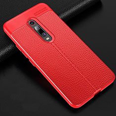 Custodia Silicone Morbida In Pelle Cover H03 per Xiaomi Mi 9T Rosso