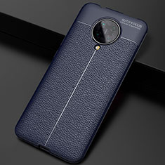 Custodia Silicone Morbida In Pelle Cover H03 per Xiaomi Poco F2 Pro Blu