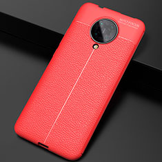 Custodia Silicone Morbida In Pelle Cover H03 per Xiaomi Poco F2 Pro Rosso