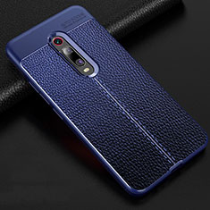 Custodia Silicone Morbida In Pelle Cover H03 per Xiaomi Redmi K20 Blu