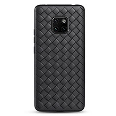 Custodia Silicone Morbida In Pelle Cover H04 per Huawei Mate 20 Pro Nero