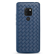 Custodia Silicone Morbida In Pelle Cover H04 per Huawei Mate 20 X 5G Blu