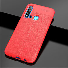 Custodia Silicone Morbida In Pelle Cover H04 per Huawei Nova 5i Rosso