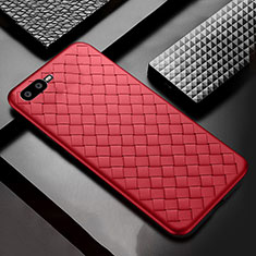 Custodia Silicone Morbida In Pelle Cover H04 per Oppo RX17 Neo Rosso