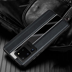Custodia Silicone Morbida In Pelle Cover H04 per Samsung Galaxy S20 Ultra Nero
