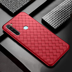 Custodia Silicone Morbida In Pelle Cover H04 per Xiaomi Redmi Note 8 (2021) Rosso