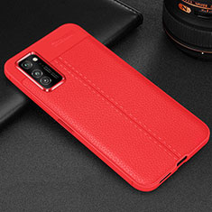 Custodia Silicone Morbida In Pelle Cover H05 per Huawei Honor View 30 Pro 5G Rosso