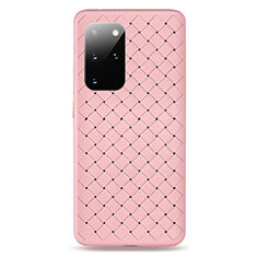 Custodia Silicone Morbida In Pelle Cover H05 per Samsung Galaxy S20 Plus 5G Rosa