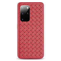 Custodia Silicone Morbida In Pelle Cover H05 per Samsung Galaxy S20 Plus Rosso