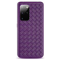 Custodia Silicone Morbida In Pelle Cover H05 per Samsung Galaxy S20 Plus Viola