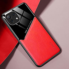 Custodia Silicone Morbida In Pelle Cover H05 per Xiaomi Mi 11 Lite 4G Rosso