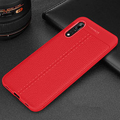 Custodia Silicone Morbida In Pelle Cover H06 per Huawei P20 Rosso
