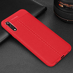 Custodia Silicone Morbida In Pelle Cover H07 per Huawei P20 Pro Rosso