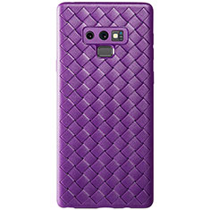 Custodia Silicone Morbida In Pelle Cover L01 per Samsung Galaxy Note 9 Viola