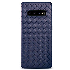 Custodia Silicone Morbida In Pelle Cover L02 per Samsung Galaxy S10 5G Blu