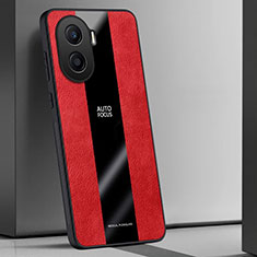 Custodia Silicone Morbida In Pelle Cover PB1 per Huawei Honor X7a Rosso