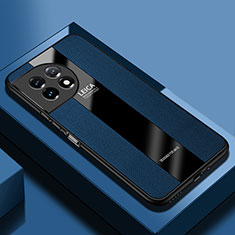 Custodia Silicone Morbida In Pelle Cover PB1 per OnePlus 11 5G Blu
