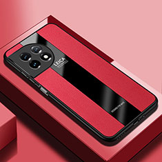 Custodia Silicone Morbida In Pelle Cover PB1 per OnePlus 11 5G Rosso