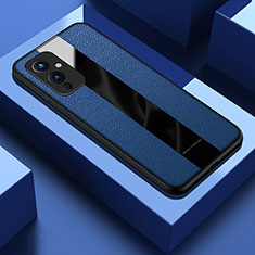 Custodia Silicone Morbida In Pelle Cover PB1 per OnePlus 9 5G Blu