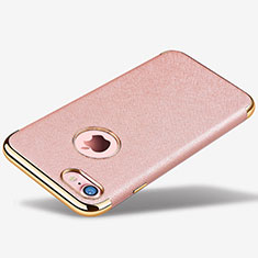 Custodia Silicone Morbida In Pelle Cover per Apple iPhone 8 Oro Rosa