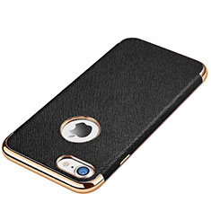 Custodia Silicone Morbida In Pelle Cover per Apple iPhone SE (2020) Nero