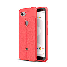 Custodia Silicone Morbida In Pelle Cover per Google Pixel 3a XL Rosso