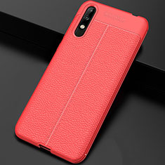 Custodia Silicone Morbida In Pelle Cover per Huawei Enjoy 10 Rosso