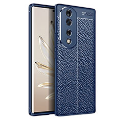 Custodia Silicone Morbida In Pelle Cover per Huawei Honor 70 Pro+ Plus 5G Blu