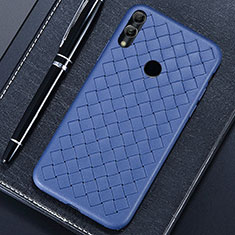 Custodia Silicone Morbida In Pelle Cover per Huawei Honor 8X Blu