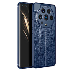 Custodia Silicone Morbida In Pelle Cover per Huawei Honor Magic4 Ultimate 5G Blu
