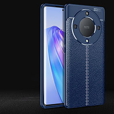 Custodia Silicone Morbida In Pelle Cover per Huawei Honor Magic5 Lite 5G Blu