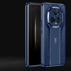 Custodia Silicone Morbida In Pelle Cover per Huawei Honor Magic5 Ultimate 5G Blu