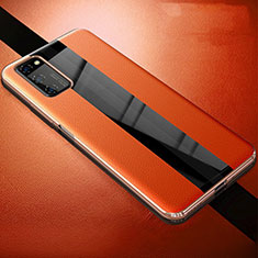 Custodia Silicone Morbida In Pelle Cover per Huawei Honor V30 Pro 5G Arancione