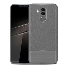 Custodia Silicone Morbida In Pelle Cover per Huawei Mate 20 Lite Grigio