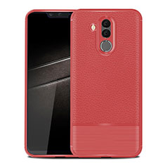 Custodia Silicone Morbida In Pelle Cover per Huawei Mate 20 Lite Rosso