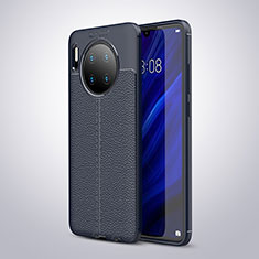 Custodia Silicone Morbida In Pelle Cover per Huawei Mate 30 Pro 5G Blu