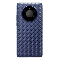 Custodia Silicone Morbida In Pelle Cover per Huawei Mate 40 Pro+ Plus Blu