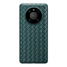 Custodia Silicone Morbida In Pelle Cover per Huawei Mate 40 Verde Notte