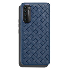 Custodia Silicone Morbida In Pelle Cover per Huawei Nova 7 5G Blu
