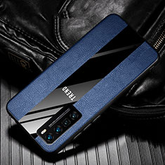 Custodia Silicone Morbida In Pelle Cover per Huawei Nova 7 Pro 5G Blu