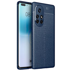 Custodia Silicone Morbida In Pelle Cover per Huawei Nova 8 Pro 5G Blu