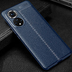 Custodia Silicone Morbida In Pelle Cover per Huawei Nova 9 Pro Blu