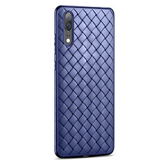 Custodia Silicone Morbida In Pelle Cover per Huawei P20 Blu