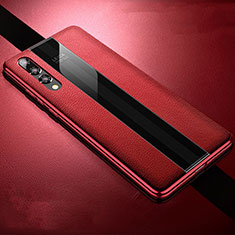 Custodia Silicone Morbida In Pelle Cover per Huawei P20 Pro Rosso