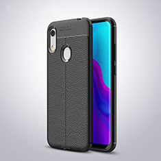 Custodia Silicone Morbida In Pelle Cover per Huawei Y6 (2019) Nero