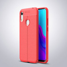 Custodia Silicone Morbida In Pelle Cover per Huawei Y6 (2019) Rosso