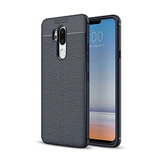 Custodia Silicone Morbida In Pelle Cover per LG G7 Blu