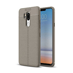 Custodia Silicone Morbida In Pelle Cover per LG G7 Grigio