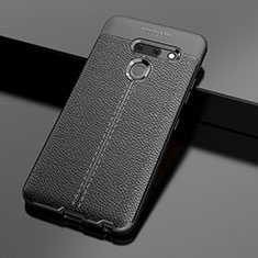 Custodia Silicone Morbida In Pelle Cover per LG G8 ThinQ Nero